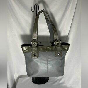 Coach Soho F15045 Gray Olive Leather Satchel Shoulder Bag